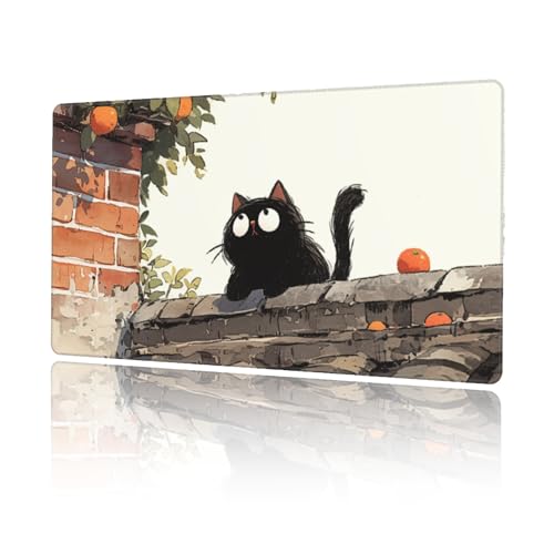 マウスパッド 大型 ゲーミング 黒猫 アニメ デスクマット ゴム底