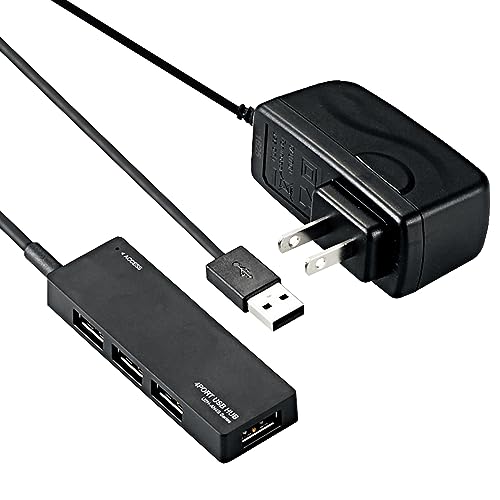 エレコム USB2.0 ハブ 4ポート ACアダプタ付 U2H-AN4SBK
